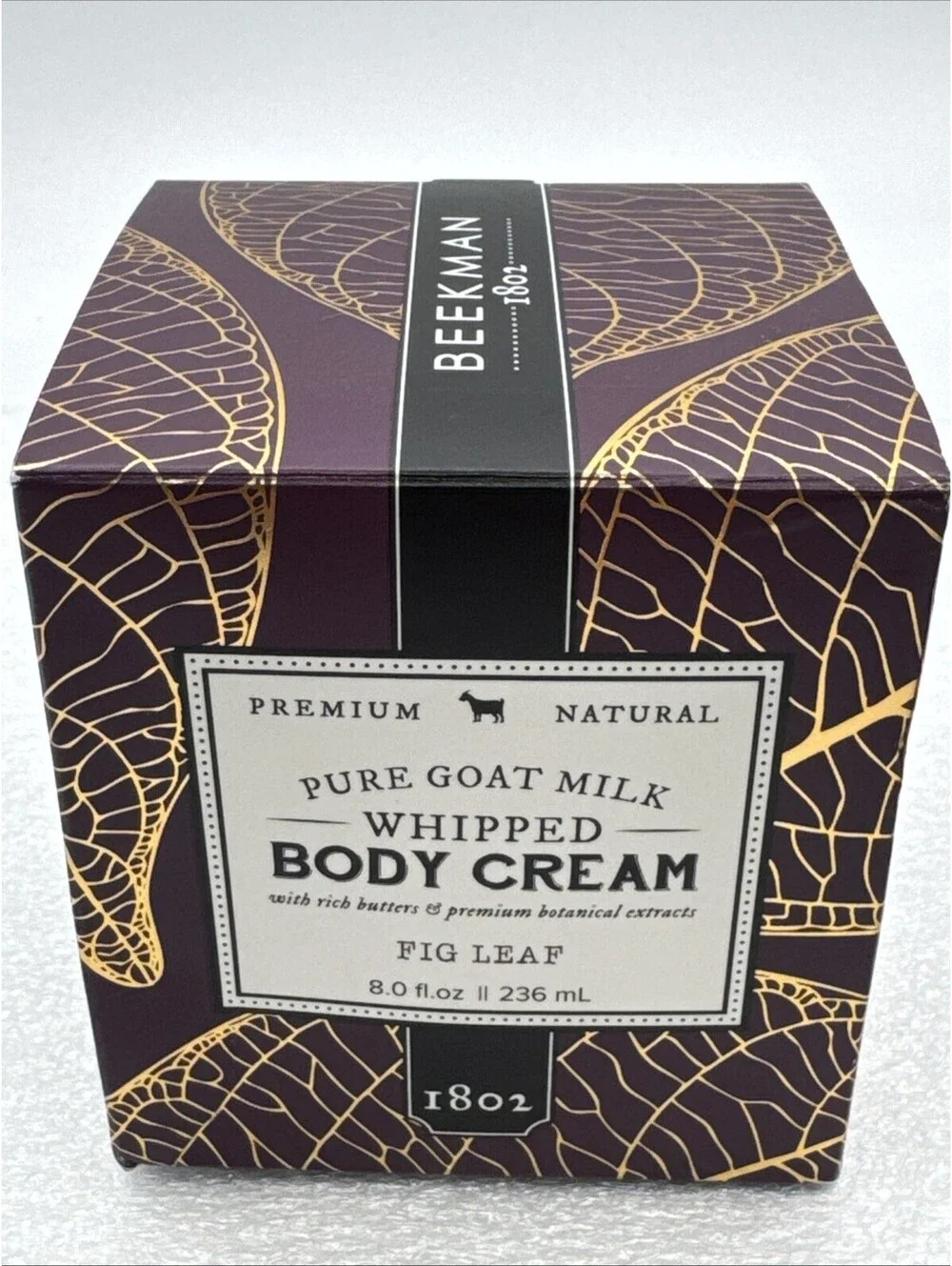 Beekman 1802 Pure Goat Milk Whipped Body Cream in FIG LEAF 8oz. Paraben Free